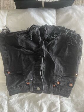 Levi's Black Distressed Cutoff Jean Shorts